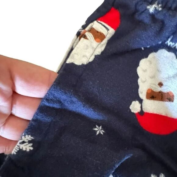 Old Navy Navy Flannel Santa Novelty Print Long Pajama Drawstring Closure S #2184 - Picture 4 of 12